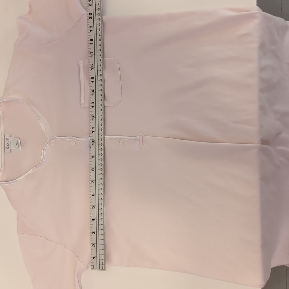 COTN 100% Pima Cotton Classic Long Henley Pink Nightgown Size Medium - Picture 5 of 5
